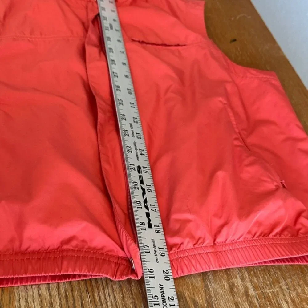 Liz Claiborne LizGolf Packable Vest Womens Small Petite Orange Layer Zip Closure